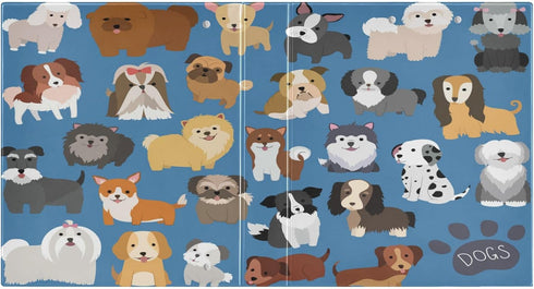 Cute Dog 3 Round Ring Binders, Waterproof Basic Binders with 3 Interior PVC Pockets, Holds 200 Sheets