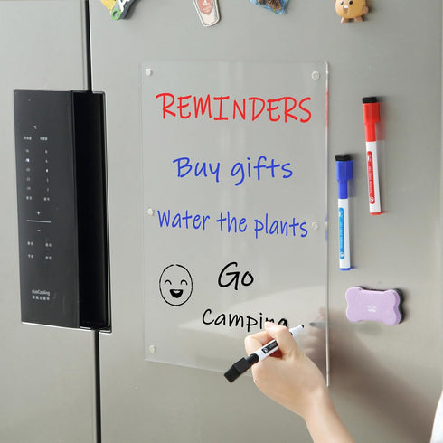 Mr. Pen Acrylic Magnetic Dry Erase Board for Fridge, 15"x11", Includes 3 Dry Eraser Markers