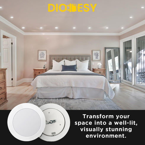 7-Inch 15W (75W 950 27K/30K/35K/40K/50K Dimmable E26 Diodesy- Round Flush Mount Disk Hardwire Light Fixture Retrofit