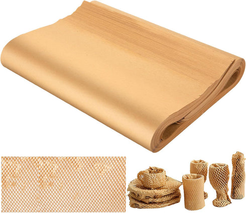 Packing Paper Sheets For Moving, MINHAO Honeycomb Packing Paper with 1.6X Stretchability for Shipping and Protecting