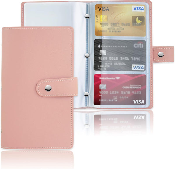 LIZIMANDU Business Card Holder Book, PU Leather Organization Binder for Men & Women, Up to 96 Cards Capacity (1 Pack,
