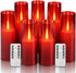 Homemory Red Acrylic Flameless LED Candles with Remote & Timer, Battery Powered,