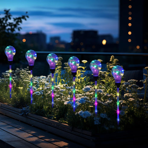 Huacenmy 6 Pack Bulb Solar Lights Outdoor Garden Decorative Waterproof Lights Outside Solar Pathway Lights for Garden