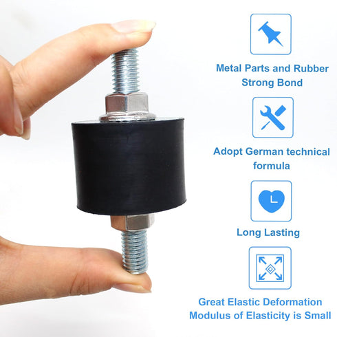 M10 Rubber Studs Shock Absorber Anti-Vibration Isolator Mounts 4 Packs, Rubber Cylindrical Vibration Isolation Mount