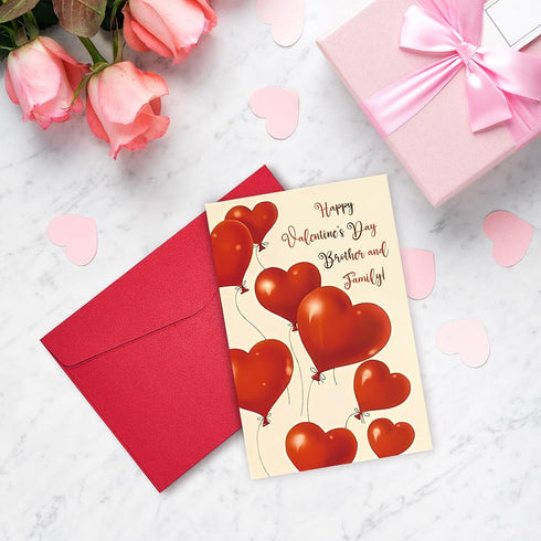Ogeby Funny Valentine's Day Card for Brother and Family, Sweet Heart Valentines Card from Sister Brothers, Happy