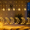 TW SHINE Ramadan Star Moon Curtain String Lights, 138 LED 8.2 FT