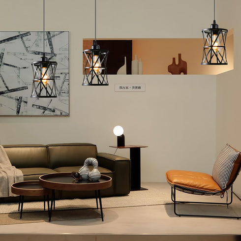 Laihezz 1-Light Black Pendant Light, Industrial Modern Small Hanging Light Fixture, Single Farmhouse Light for Kitchen