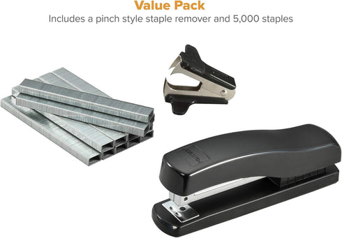 Bostitch Office Desktop Stapler Value Pack, 20 Sheet Capacity, Opens for Tacking, includes 5,000 Staples & Remover