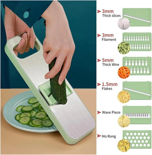 CJNDYFXCA 2) Multifunctional Stainless Steel Vegetable Shredder and Cutter - Compact Potato and Cucumber Slicer