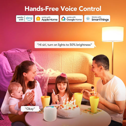 OREiN Matter Smart RGBTW Bulb, Smart Light Bulbs, A19 Color Changing, 2.4GHz WiFi, 800 Lumens, 2 Pack