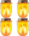 Solar Mason Jar Flicker Lights Upgraded, 4 Pack Flickering Torches Lights Outdoor