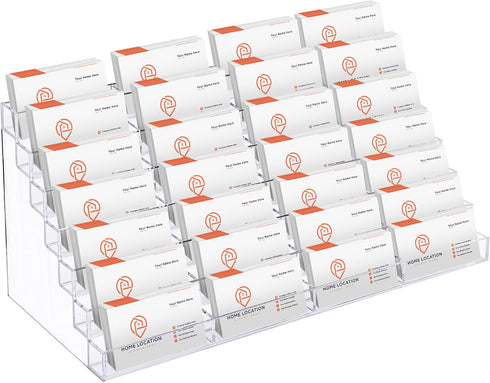 Geetery Acrylic Business Card Holder for Desk, Clear Plastic Multiple Cards Display Stand for Office Supplies