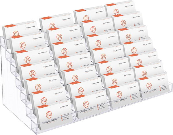 Geetery Acrylic Business Card Holder for Desk, Clear Plastic Multiple Cards Display Stand for Office Supplies