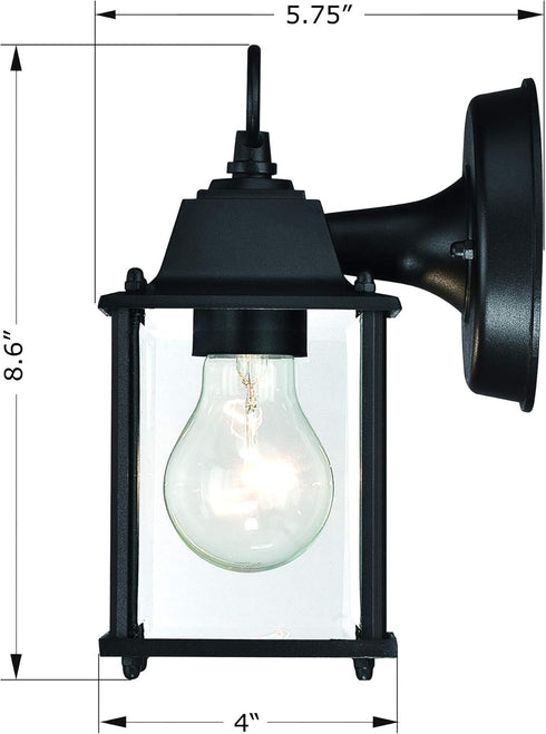 2 Packs Bulbs WISBEAM Outdoor Wall Lantern, Black Exterior Waterproof Wall Sconce for House, Aluminum Housing Plus
