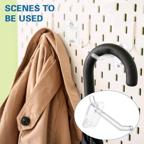 120 Pcs 2.4 Inch Plastic Pegboard Hooks for Peg Boards, Craft, Storage, Garage, Kitchen, Tools