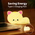 7-Colors Soft Silicone Cat Night Light for Kids Baby Toddler Cute Clap Touch Lamp Rechargeable Nightlight Bedroom Room