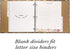 Jot & Mark Recipe Binder Tab Dividers with Blank Labels | 6 Customizable Organizer Dividers for Binders