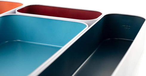 Three by Three Seattle 5 Piece Metal Organizer Tray Set for Storing Makeup, Stationery, and More