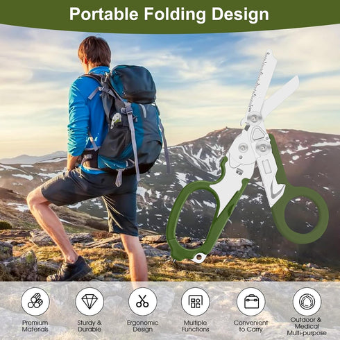 6-in-1 packaging trauma shears - emergency responders, outdoor emergencies, medical staff, and outdoor camping, Gift