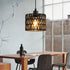 KENMI Woven Pendant Light Boho Chandelier, Rattan Pendant Lights Kitchen Island, Farmhouse Pendant Lighting with Hand
