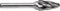 Carbide Burr - SF5-NF Aluma-Cut Rotary Burr Bits File for Aluminum, 1/4 Inch Shank, 1/2 Inch Head Diameter, 1 pcs