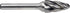Carbide Burr - SF5-NF Aluma-Cut Rotary Burr Bits File for Aluminum, 1/4 Inch Shank, 1/2 Inch Head Diameter, 1 pcs