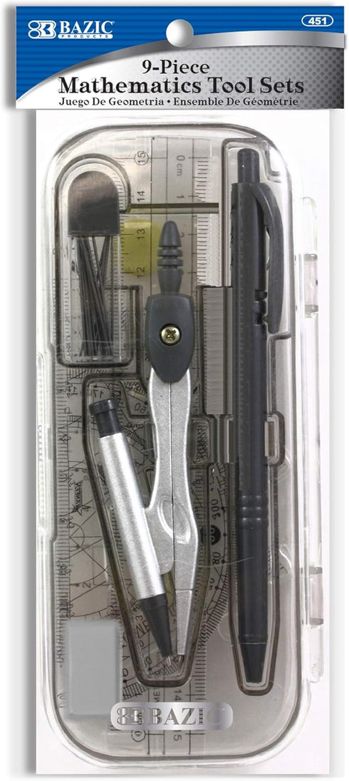 BAZIC 9 Pcs. Math Tool Sets