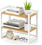 Office Desk Shelf Organizer - Wood Desktop Bookshelf Supplies Storage Rack, 2 Tier Shelf for Desk and Dresser