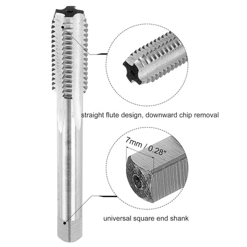 uxcell Tap and Die Set, M12 x 1.75 Left Hand Thread Milling Tap, Round Die, 10.2mm Cobalt Twist Drill Bit