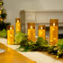 12Pcs Homemory Flameless Candles with Star String Fairy Lights, Flickering Battery Operated Candles, LED Fake Candles