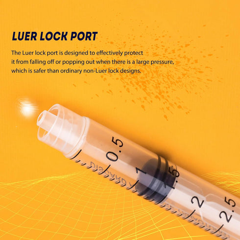 SHAOTONG 3mL Syringe with 23 Gauge 1 Inch Luer Lock Needle, Lab Disposable Sample Syringes, 20 Pack