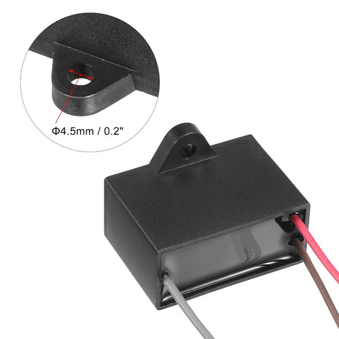 uxcell CBB61 Ceiling Fan Capacitor - 5/5uF 250V AC 3 Wires Metallized Polypropylene Film Capacitor for Electric Fan