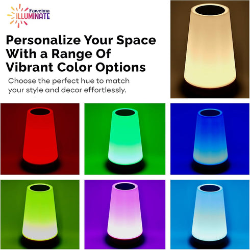 Smart Touch LED Night Light, Cordless Rechargeable Lamp for Bedroom Night Stand with Remote Control, Portable Night