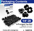 Usdrwam 100 Pack 1/4"-20 4-Prong T Nuts for Wood, Black Carbon Steel Tee Nuts for Furniture, Cabinets, and Rock