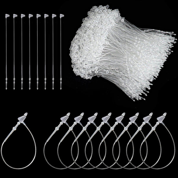 ZNBSIXP 1000 Pcs 3 Inch Hang Prices Tag Fasteners Plastic Fasteners,Clear Snap Lock