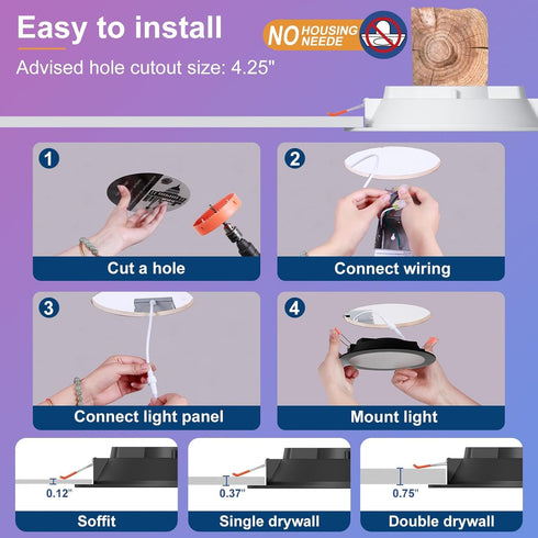 4 Inch 12W Box,1080 Alexa,Dimmable -1Pack SikSog Black Smart Recessed Lighting RGBCW Color Changing LED Downlight
