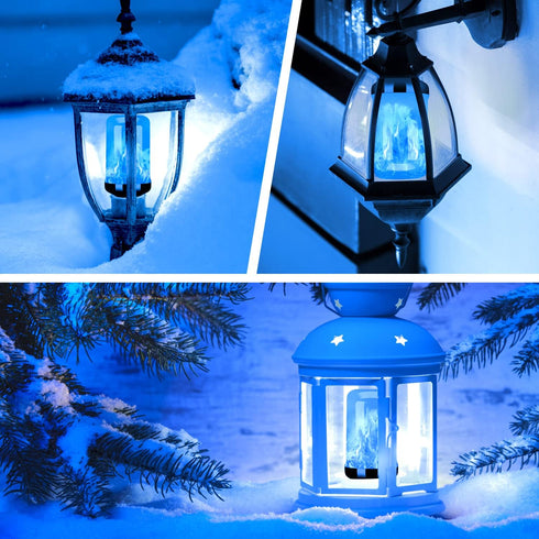 Y-STOP 4 Pack LED Flame Light Bulb, E26 Base Flickering Light Bulbs with 4 Modes for Halloween, Christmas, Home Decor