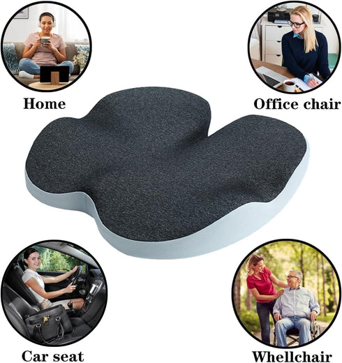 SQYROY Adult Comfortable Seat Cushion, Non-Slip Orthopedic Office Chair Cushions & Memory Foam Coccyx Cushion Back Pain