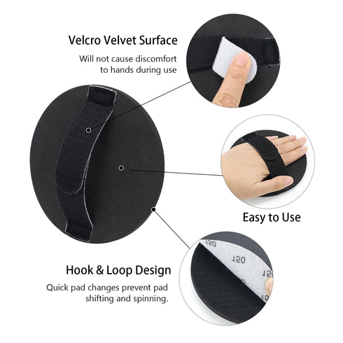SCOTTCHEN 5 Hook and Loop Discs, EVA Velcro Hand Sanding Pad, 18pcs for Woodworking