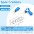 200 Pcs Insulated Fork Spade U-Type Wire Connectors, 16-14 AWG M4 Electrical Crimp Terminals, Stud Size #8 Size Blue Butt Connectors