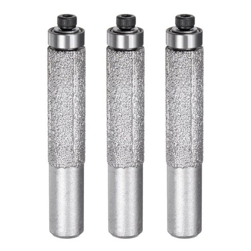 uxcell 3 Pcs Diamond Profile Straight Router Bit 13.3mm Dia 1/2" Shank