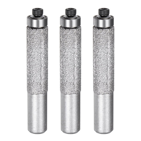 uxcell 3 Pcs Diamond Profile Straight Router Bit 13.3mm Dia 1/2" Shank