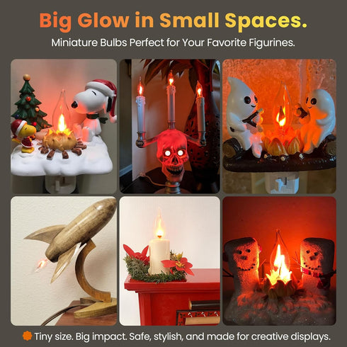 Bulbs, E12 Bulb 6 Pack Hompavo Upgraded Flame Light Compact Chandelier Base Candle Flickering Fire Light for Halloween