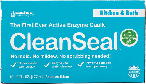 Clean Seal Active Enzyme Caulk, Almond, 6oz for Kitchen & Bath (Pack 1)