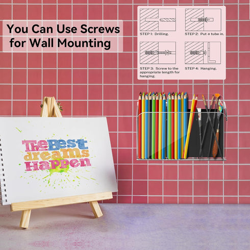 Dry Erase Marker Holder with 3 Compartments, Wall Mounted Organizer for Whiteboard and Fridge