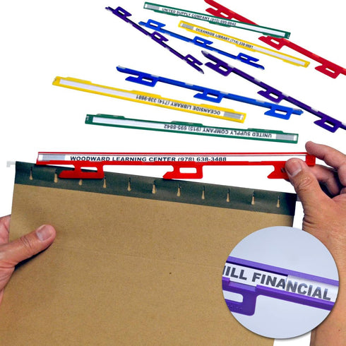 Ultimate Office MagniFile Insertable Hanging File Folder Tabs, Set of 20, Assorted Indexes to Find Files Fast