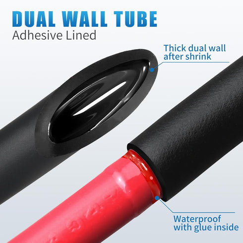 ELECFUN 3/4 Inch 8 Ft Heat Shrink Tubing Roll, Marine Grade Adhesive Lined Waterproof Wiring Wrap