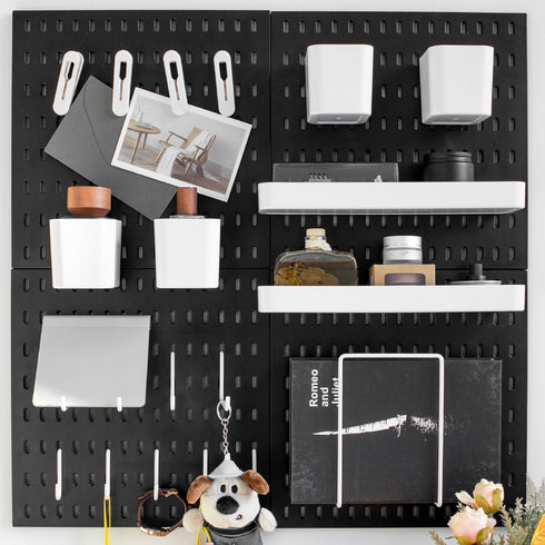 Pegboard Combination Kit - Wall Mounted Organizer with 20 Accessories for Home, Office, and Gaming Setup