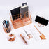 Rose Gold Desk Organizers Set with Stapler, Pen Holder, Phone Holder, Scissors, Ruler, Clips, Tacks, and Staples