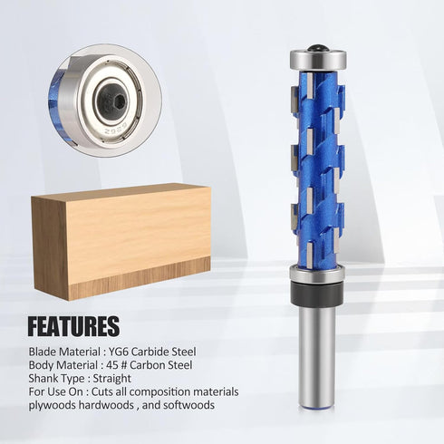 Flush Trim Router Bit 1/2" Shank, Flat Trimming Router Bits for Woodworking Milling Cutter Tool (1/2x3/4x2-9/16)